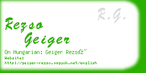 rezso geiger business card